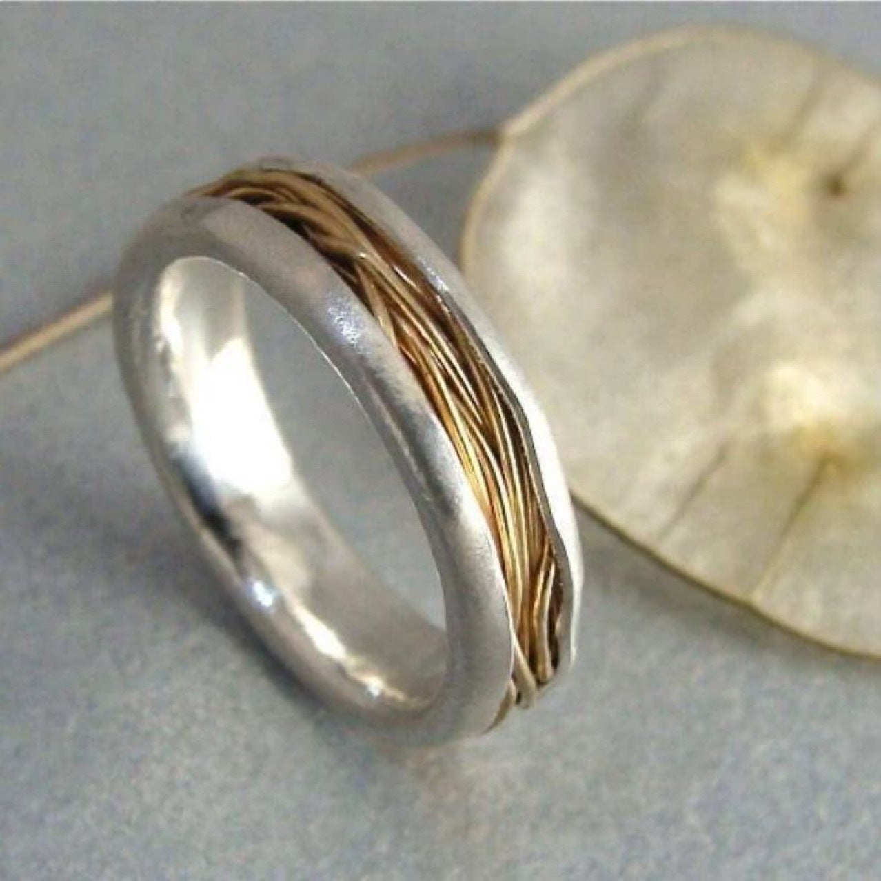 Two-color Real Niche High-end Personality Trendy Ring