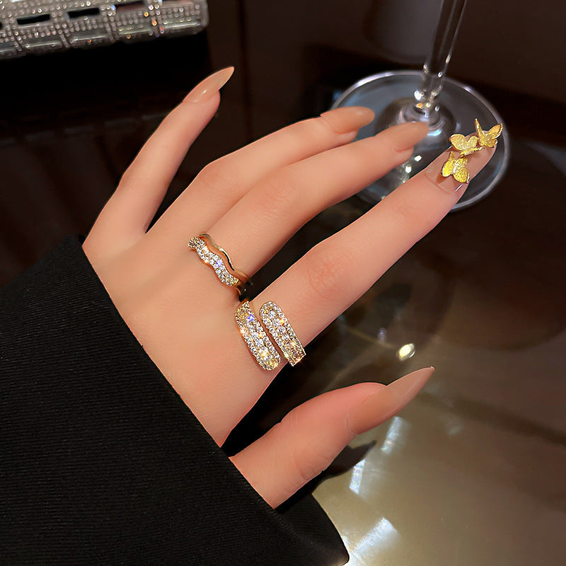 Simple Electroplated Diamond-embedded Open Ring